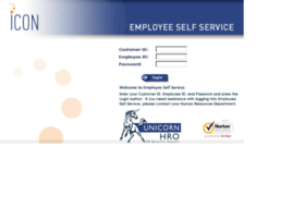 emp.unicornhro.com at WI. Employee Self-Service Login Page