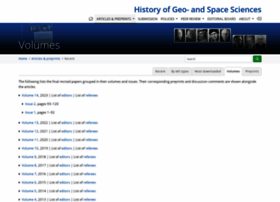 Hist-geo-space-sci.net thumbnail