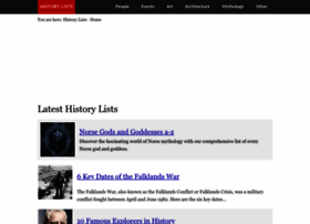 Historylists.org thumbnail