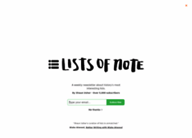 Listsofnote.com thumbnail
