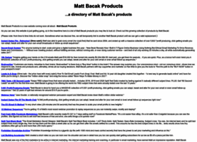 Mattbacakproducts.com thumbnail