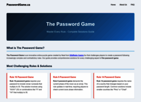 Passwordgame.ca thumbnail
