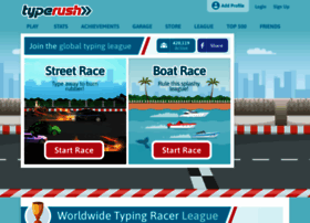 typerush.com at WI. Type Rush Race - Worldwide League of Typing