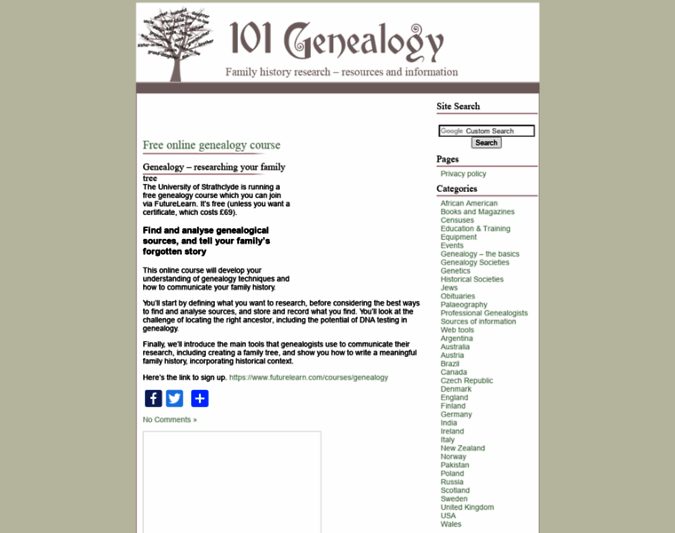 101genealogy.com thumbnail