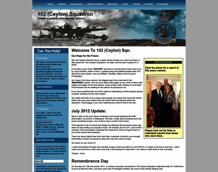 102ceylonsquadron.co.uk thumbnail