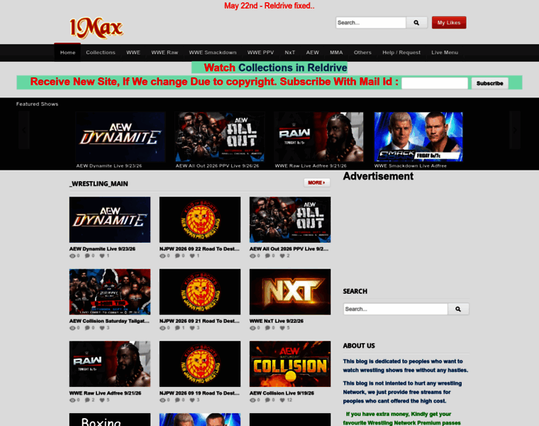1max.top at WI. Watch WWE Raw SmackDown 2025 WrestleMania 38 Live free ...