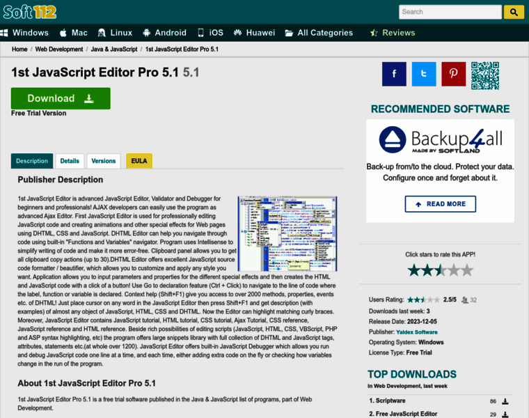 1st-javascript-editor-pro-5-1.soft112.com thumbnail