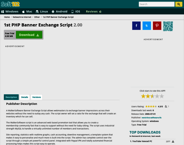 1st-php-banner-exchange-script.soft112.com thumbnail