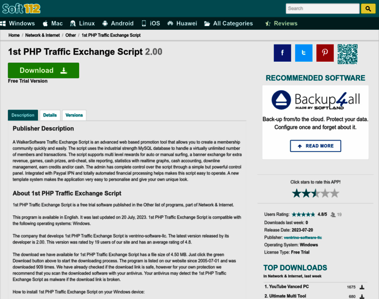 1st-php-traffic-exchange-script.soft112.com thumbnail