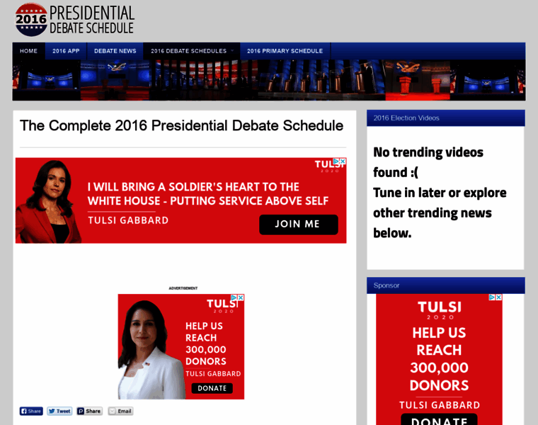 2016presidentialdebateschedule.com thumbnail