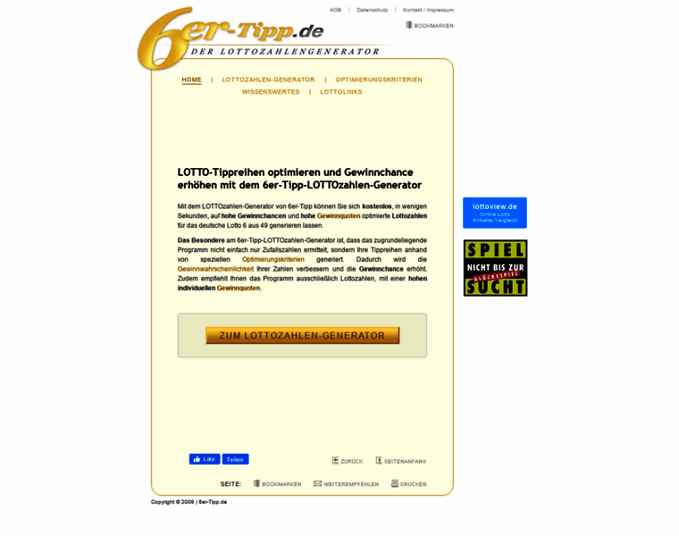 6er-tipp-lottozahlen-generator.de thumbnail