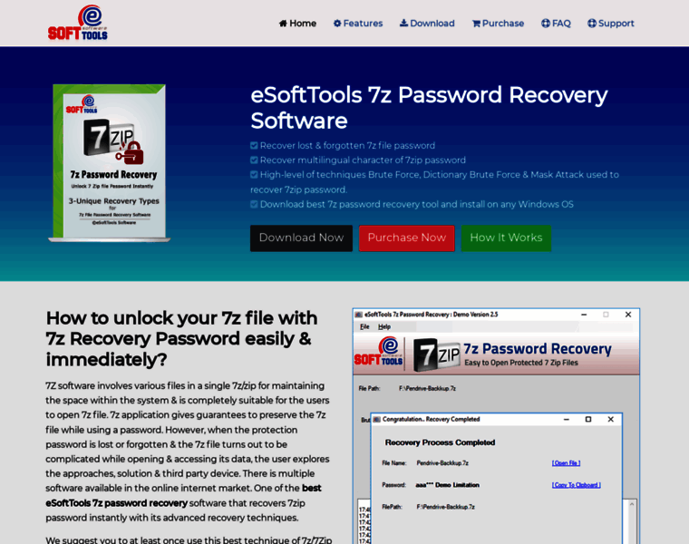 7zpasswordrecovery.com thumbnail
