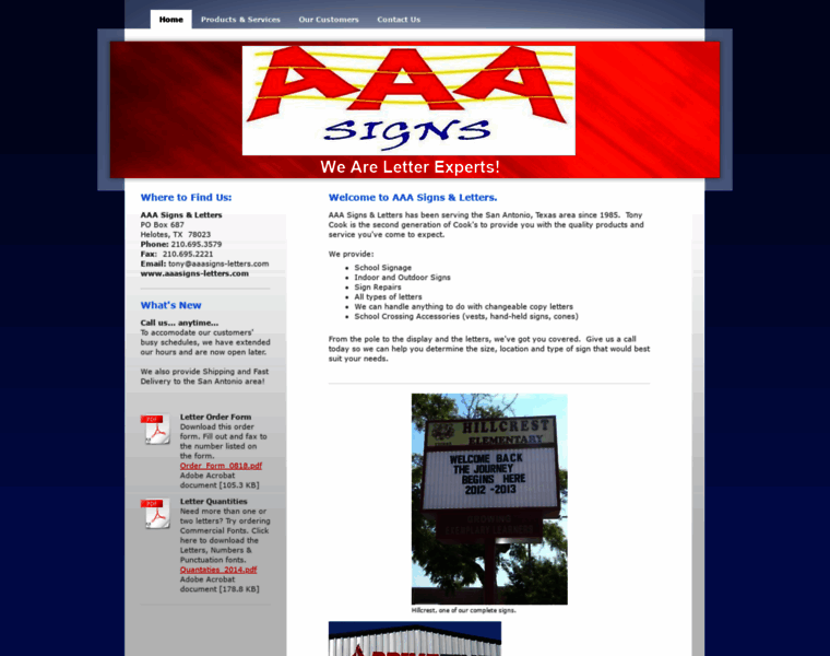 Aaasigns-letters.com thumbnail