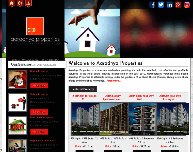 Aaradhyaproperties.co.in thumbnail