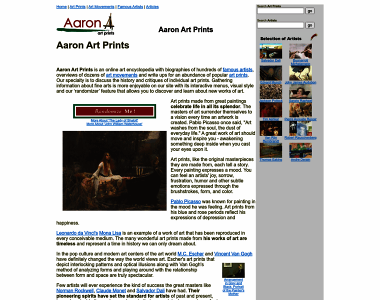 Aaronartprints.org thumbnail