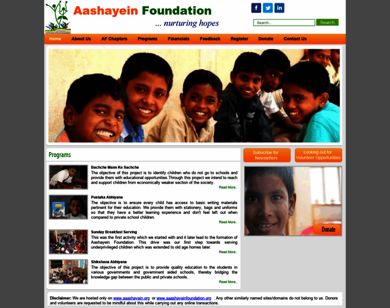 Aashayeinfoundation.org thumbnail
