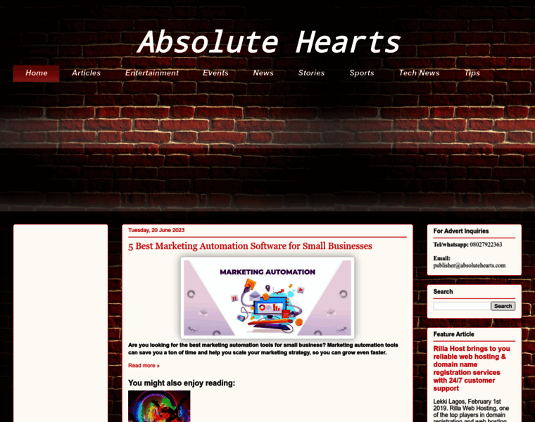 Absolutehearts.com thumbnail