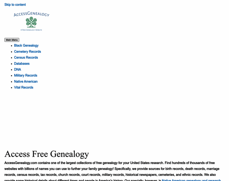 Accessgenealogy.com thumbnail