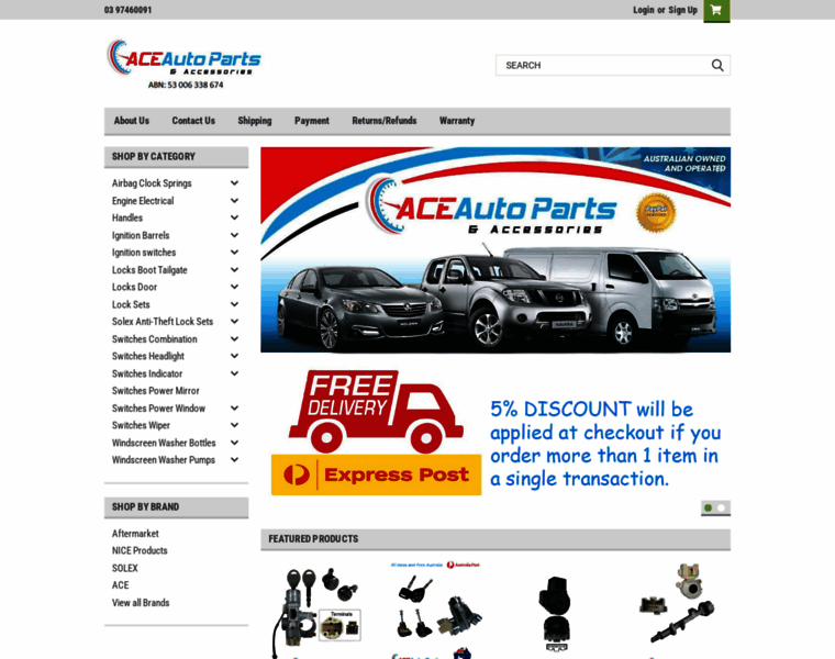 Aceautoparts.com.au thumbnail