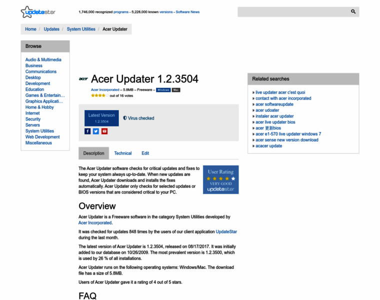 Acer-updater.updatestar.com thumbnail