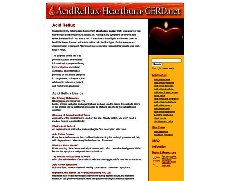 Acidreflux-heartburn-gerd.net thumbnail
