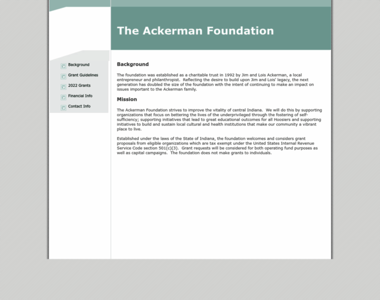 Ackermanfoundation.com thumbnail