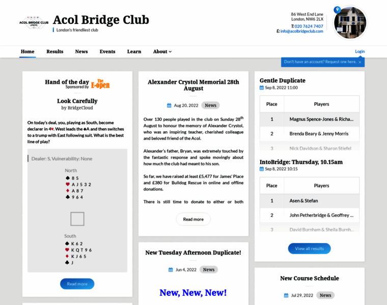 Acolbridgeclub.com thumbnail