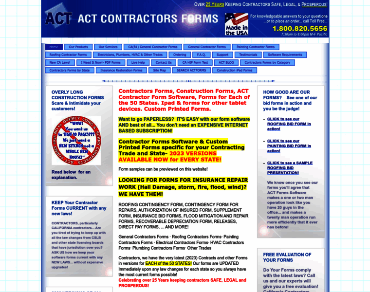 Actcontractorsforms.com thumbnail