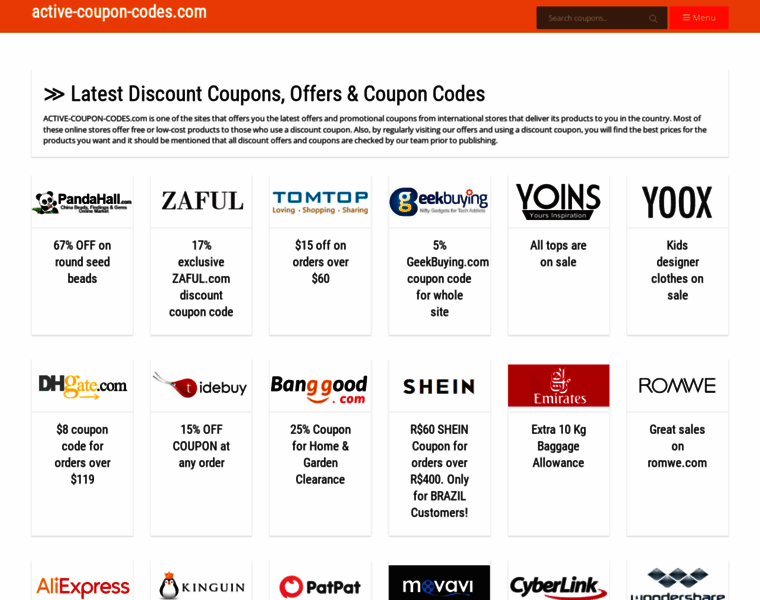 Active-coupon-codes.com thumbnail