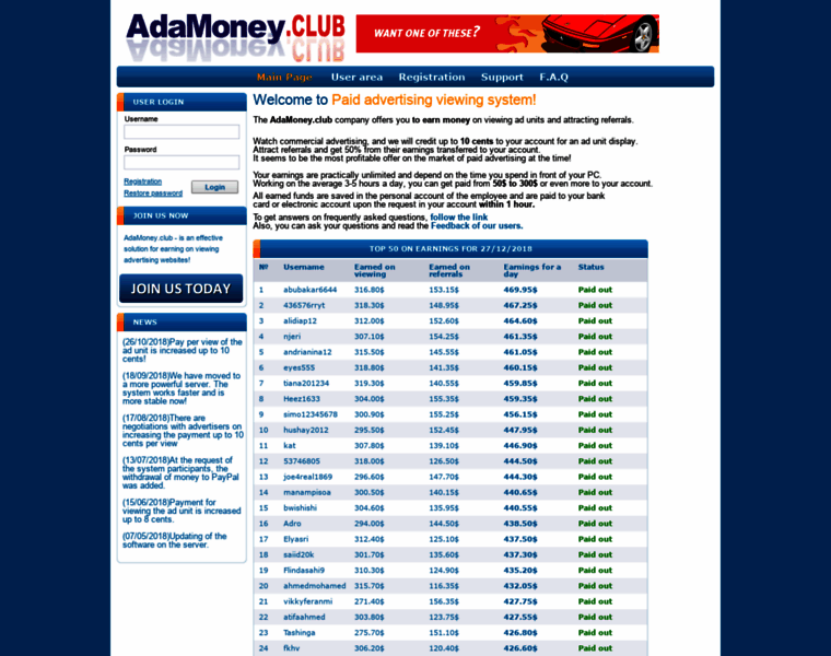 Adamoney.club thumbnail