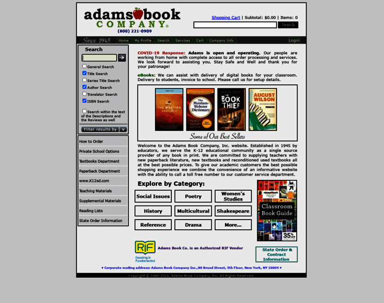 Adamsbook.com thumbnail