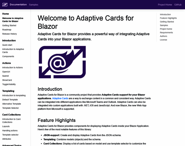 Adaptivecardsblazor.com thumbnail