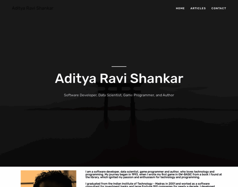 Adityaravishankar.com thumbnail