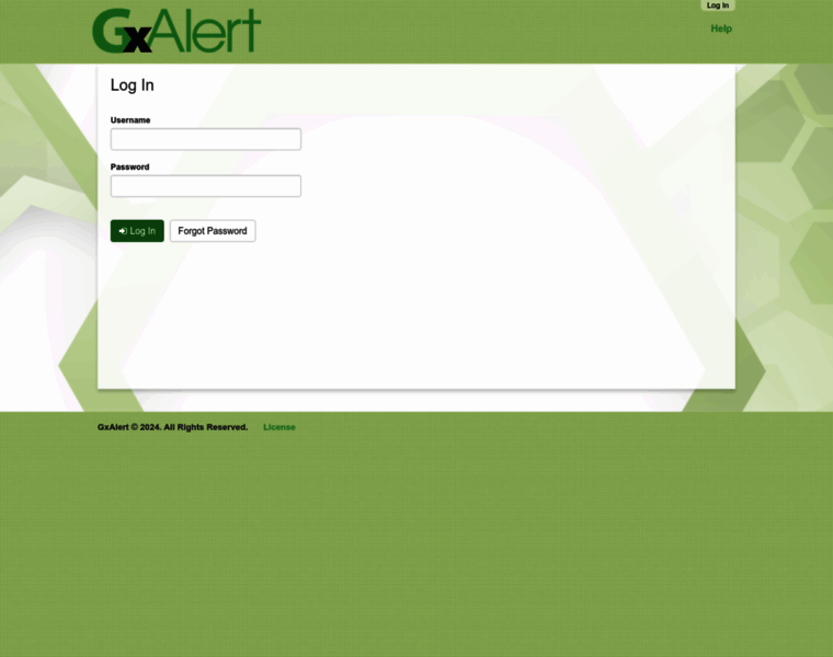 admin.gxalert.com at WI. Log In | GxAlert