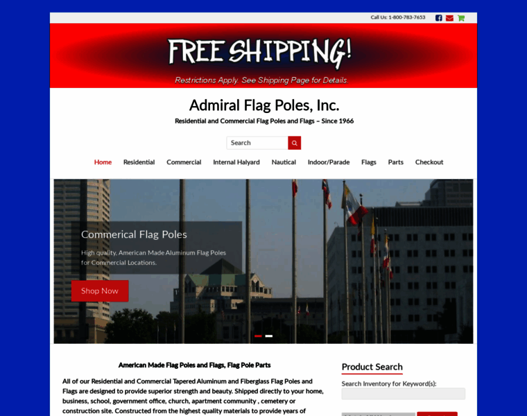 Admiralflagpoles.com thumbnail