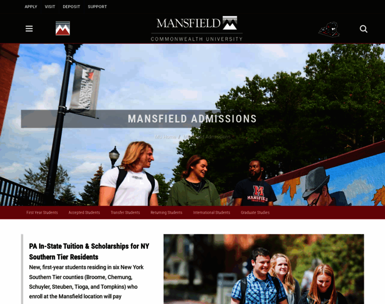 Admissions.mansfield.edu thumbnail