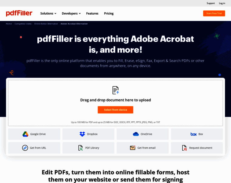 Adobe-editor-alternative.pdffiller.com thumbnail