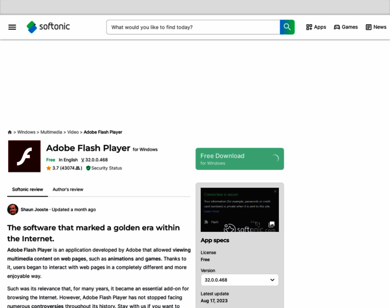 Adobe-flash-player.sv.softonic.com thumbnail