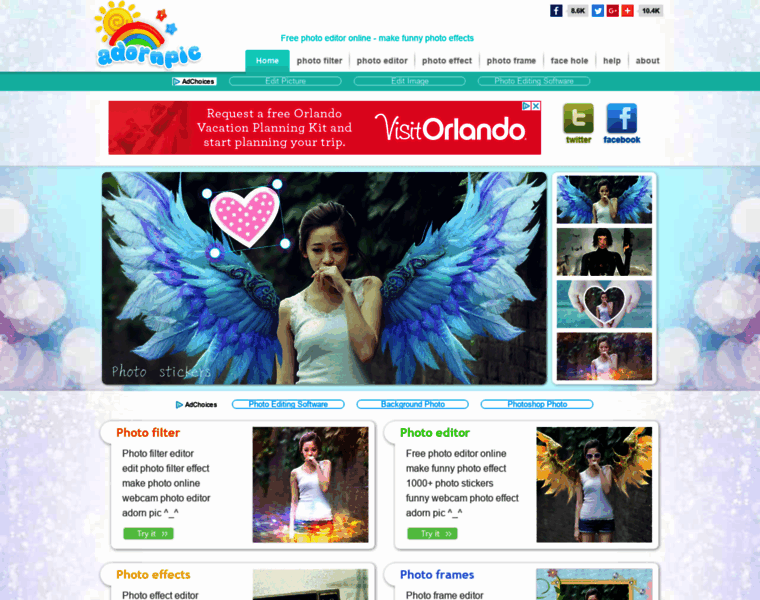 adornpic.com at WI. Photo editor online - funny photo effects editing ...