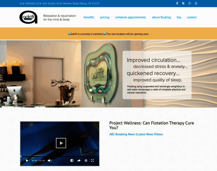 Adriftfloatspa.com thumbnail