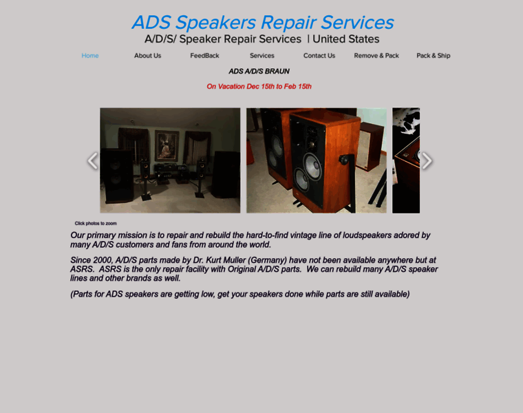 Adsspeakersservice.com thumbnail