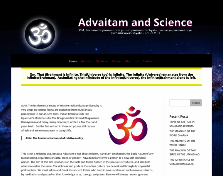 Advaitamandscience.org thumbnail