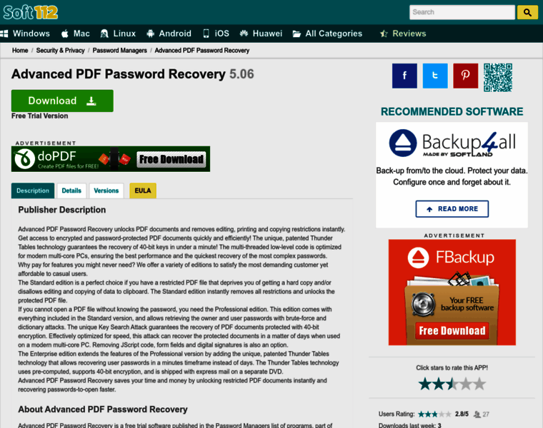 Advanced-pdf-password-recovery.soft112.com thumbnail