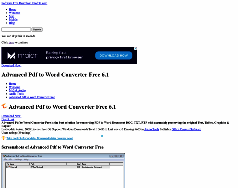 Advanced-pdf-to-word-converter-free.soft32.com thumbnail
