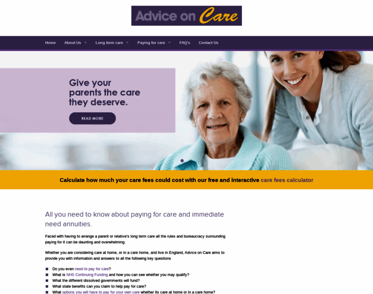 Adviceoncare.co.uk thumbnail