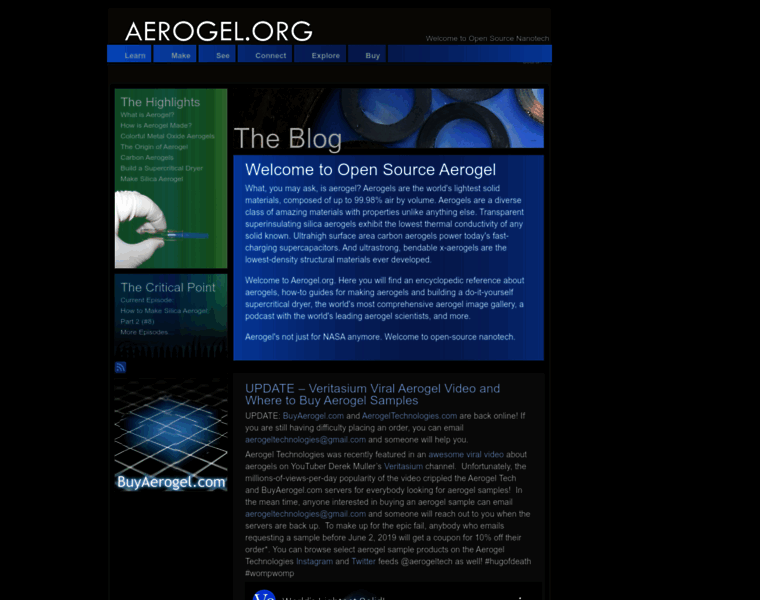 Aerogel.org thumbnail
