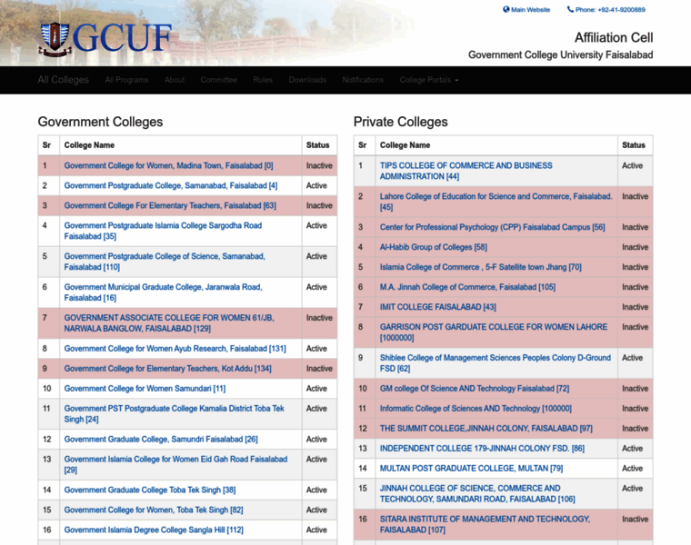 Affiliation.gcuf.edu.pk thumbnail