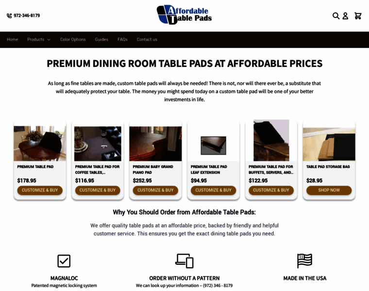Affordabletablepads.com thumbnail