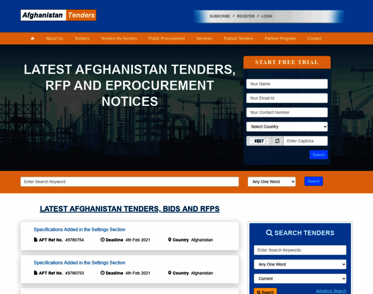 Afghanistantenders.com thumbnail