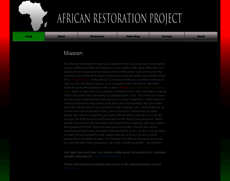 Africanrestorationproject.org thumbnail